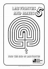 Coloring Pages Labyrinth Cool Maze Labyrinths Mazes sketch template