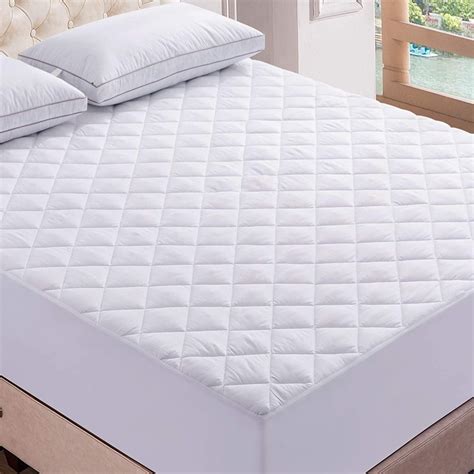 quilted mattress pad king white stretchable mattress topper