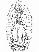 Coloring Pages Guadalupe Virgin Lady Mary sketch template