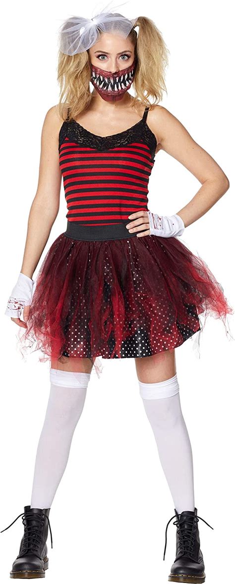 Spirit Halloween Adult Giggles The Clown Costume Crypt Tv Red Amazon