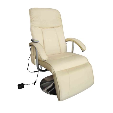 electric tv recliner massage chair creme white