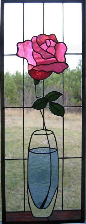 Rose In Vase Beautifulflowersinvase Stained Glass