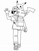 Ash Pikachu Coloring Pages Getcolorings Printable sketch template