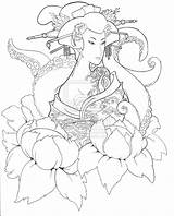Coloring Geisha Pages Octupus Deviantart Kids Trissa Inked Books Choose Board Oriental sketch template