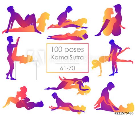 set of ten from hundred kama sutra positions stock image