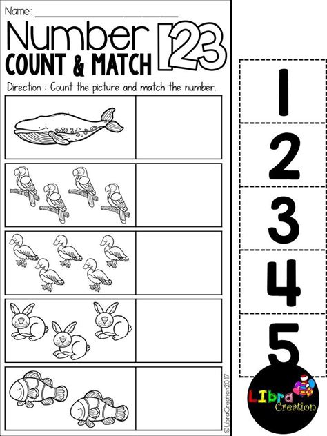 number   count match preschool worksheets counting