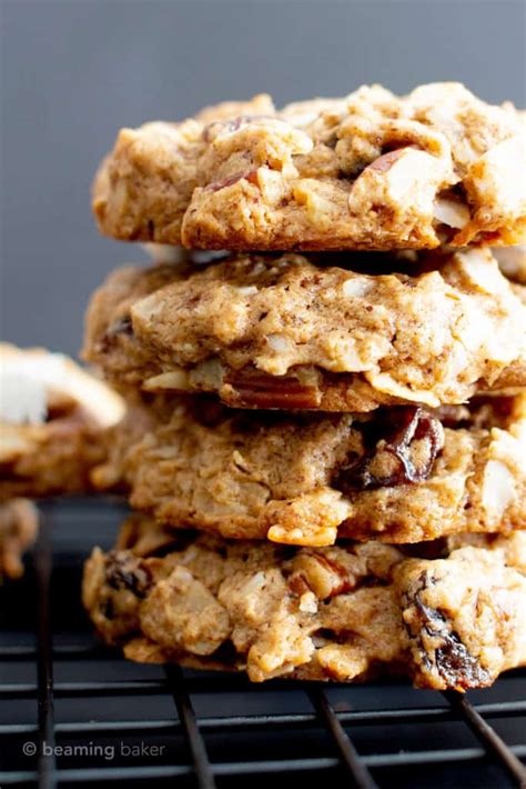 healthy breakfast oatmeal coconut cookies vegan gluten