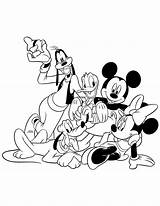 Coloring Goofy Clubhouse Minnie Donald Pluto Bestcoloringpagesforkids Disneys Coloringhome sketch template