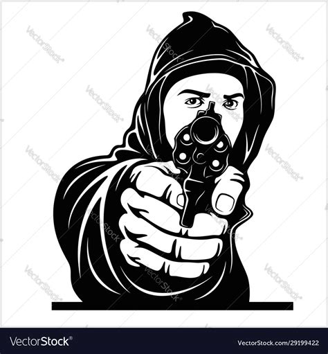 gangster with gun ghetto warriors royalty free vector image