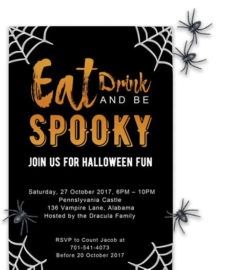 halloween party invite template png  invitation template