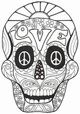 Coloring Skull Pages Sugar Printable Adults Template Books Book Teenagers Muertos Dia Los Skulls Adult Dead Drawing Masks Colouring Silhouette sketch template