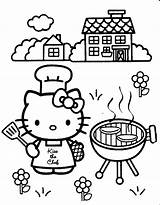Kitty Coloring Hello Pages Print sketch template