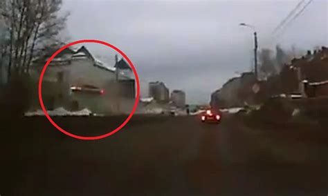 Russian Dashcam Captures The Terrifying Moment Car Flies Through The