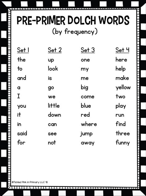 pre primer sight words dolch sight words sight word worksheets sight