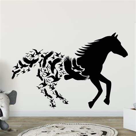 hest med fulger kul og kreativ wallsticker