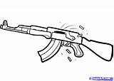 Ak Gun Drawing 47 Coloring Draw Nerf Tattoo Step Pages Rifle Ak47 Easy Drawings Clipart Dragoart Kids Assault Guns Print sketch template