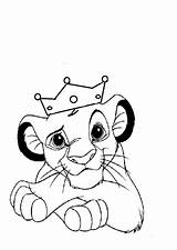Simba King Lion Drawing Coloring Getdrawings Crown sketch template