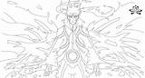 Naruto Beast Tailed Mode Lineart Deviantart Anime sketch template