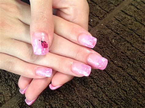 nail art pink   lady bug nail art young nails nails