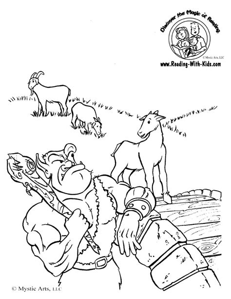 billy goats gruff coloring sheet fairytale fairytales billy