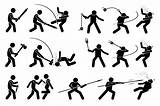 Man Weapons Stick Fighting Figure War Medieval Fight Sword Attack Cartoon Weapon Stickman Character Hammer Spear Mace Drawing Poses Pose sketch template
