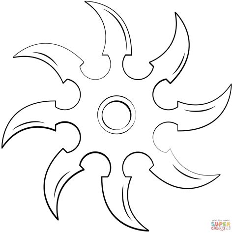 ninja star coloring page  printable coloring pages