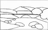 Steine Bruecke Fluss Malvorlagen Malvorlage Landschaften Ausmalbild sketch template