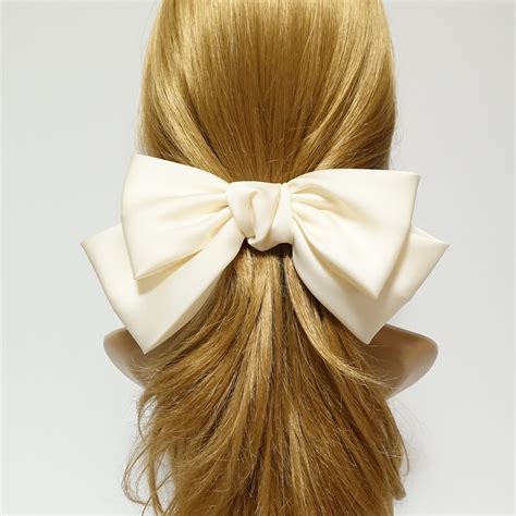 big satin hair bow french hair barrette for women big hair bows hair