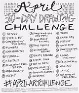 Challenge Drawing Drawings April Challenges Sketchbook 30 Prompts List Dessin Artist Draw Easy Bun Défi Prompt Friend Du Idées Choose sketch template
