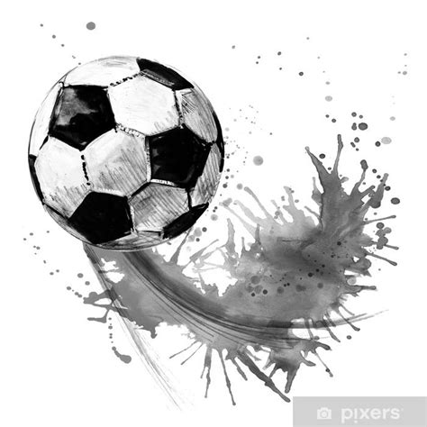 pixerstick sticker voetbal voetbal aquarel hand getrokken illustratie sport football artwork