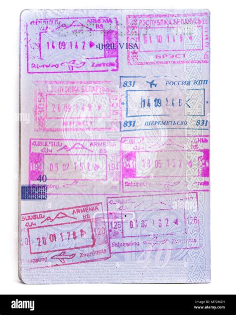 armenia passport stamps armenian travel document closeup isolated stock photo alamy