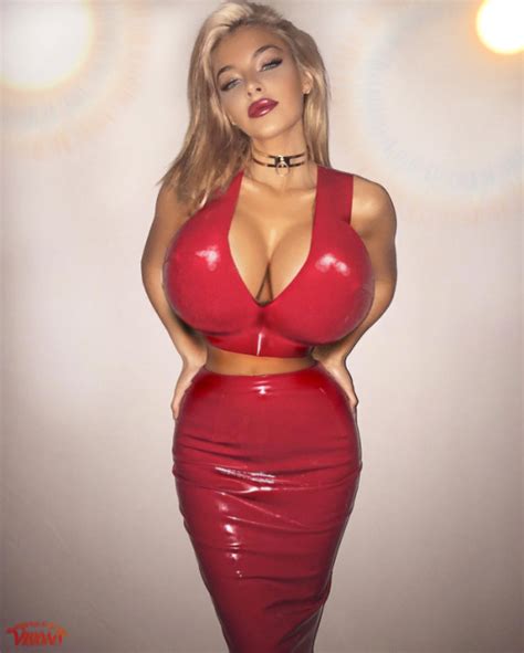 huge titted blonde bimbo in red latex jean watts undercoverslut