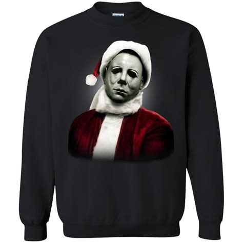 michael myers christmas sweatshirt hoodie long sleeve ladies tee