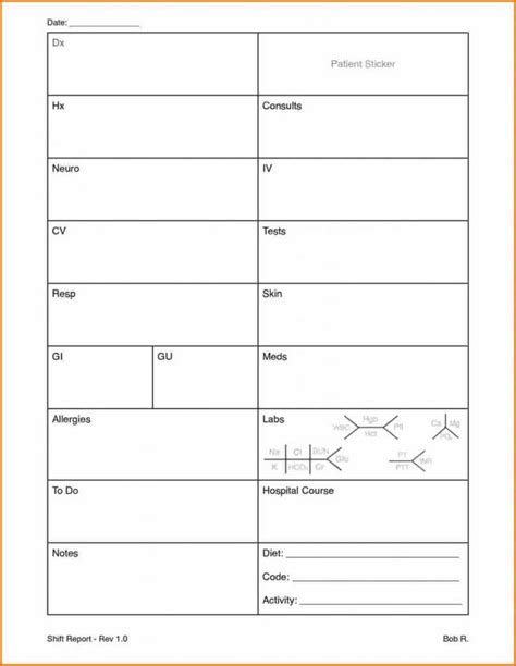 nursing report sheet template sample design templates