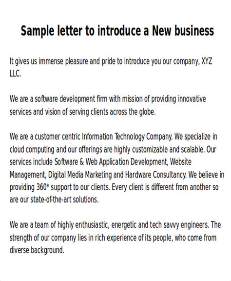 sample letter introducing   clients