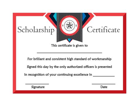 certificate  scholarship template