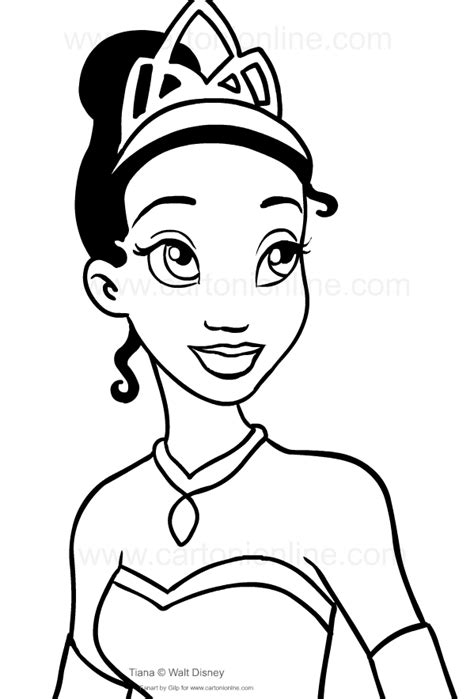 drawing   princess tiana face coloring page