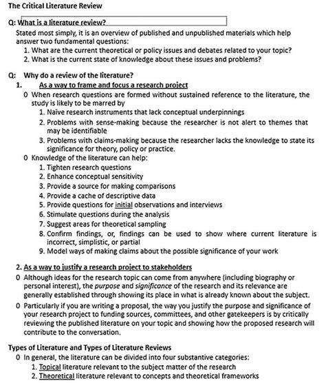 literature review outline template   access    files