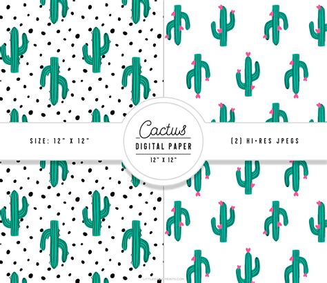 cactus digital paper  magic prints