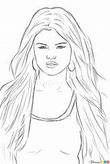 Selena Gomez Draw Celebrities Drawdoo Drawing Drawings Celebrity Coloring Easy Step People Pages Sketches Celeb Realistic Webmaster sketch template