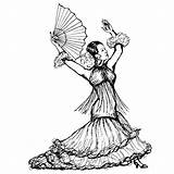 Flamenco Espagne Tänzerin sketch template