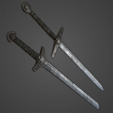 3d Model Next Gen Aaa Generic Medieval Swords Set Vr Ar Low Poly