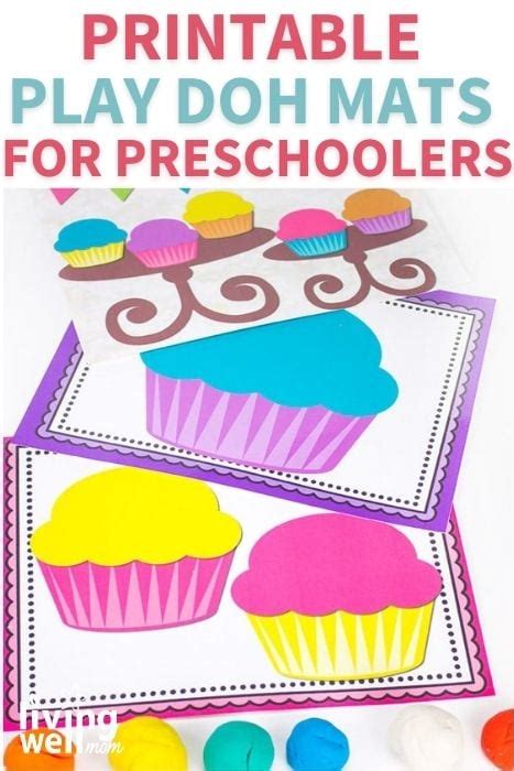 printable playdough mats  preschool cupcake pretend play