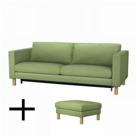ikea karlstad sofa bed  footstool slipcovers sofabed ottoman covers korndal green
