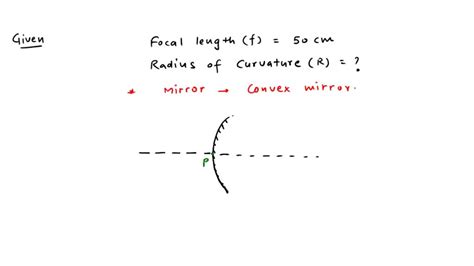 solved focal length   convex mirror   cm   radius