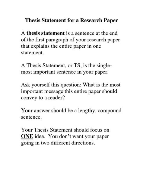 write  thesis statement  research paper    thesis statement