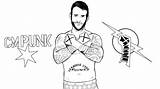 Punk Coloring Wwe Designlooter Cm Pages Colouring sketch template