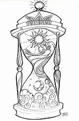 Hourglass Reloj Drawings Disegni Colouring Sanduhr Outline Sketches Ampulheta Colorare Zandloper Colorir Cool Clessidra Tatuar Tatuaje Nacht Books Geniales Abstractos sketch template