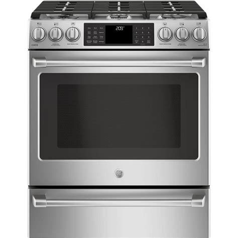ge cafe  cu ft   smart double oven dual fuel range   cleaning convection