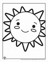 Sun Coloring Cute Pages Printable Kids Kawaii Print Children sketch template
